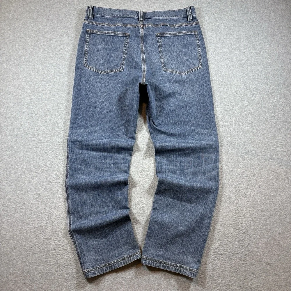 Duluth Trading Co Flex Ballroom Jeans Mens 35x32 Medium Wash Stretch Relaxed Fit